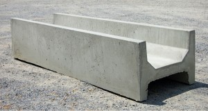 Precast concrete, center line cattle troughs