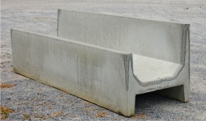 Precast concrete, fence line cattle troughs